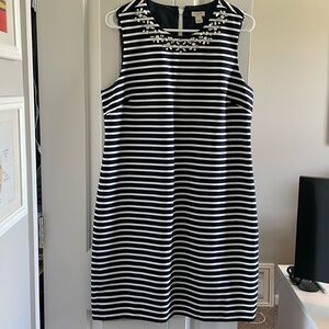 J crew blue and white striped dress